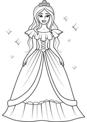 Barbie Princess Coloring Page